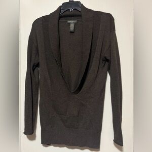 Banana Republic Shawl Collar Deep V Sweater - Brown